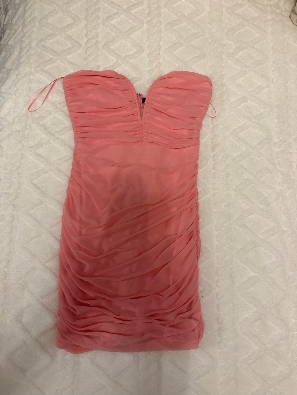 Strapless Ruched Pink Cocktail Dress